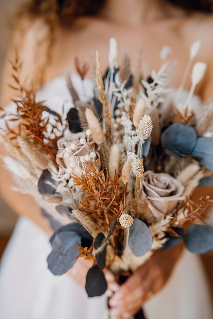 Premium Bridal Bouquet | Cappuccino Brown & Beige