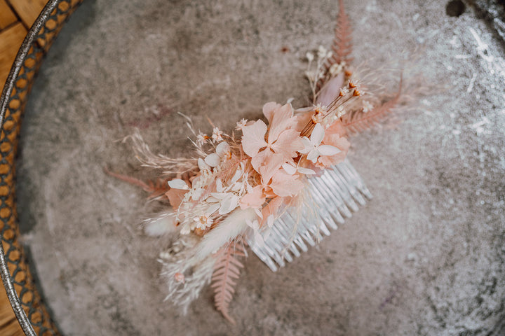 Headpiece on a hair comb | Dusty Rosé & Blush