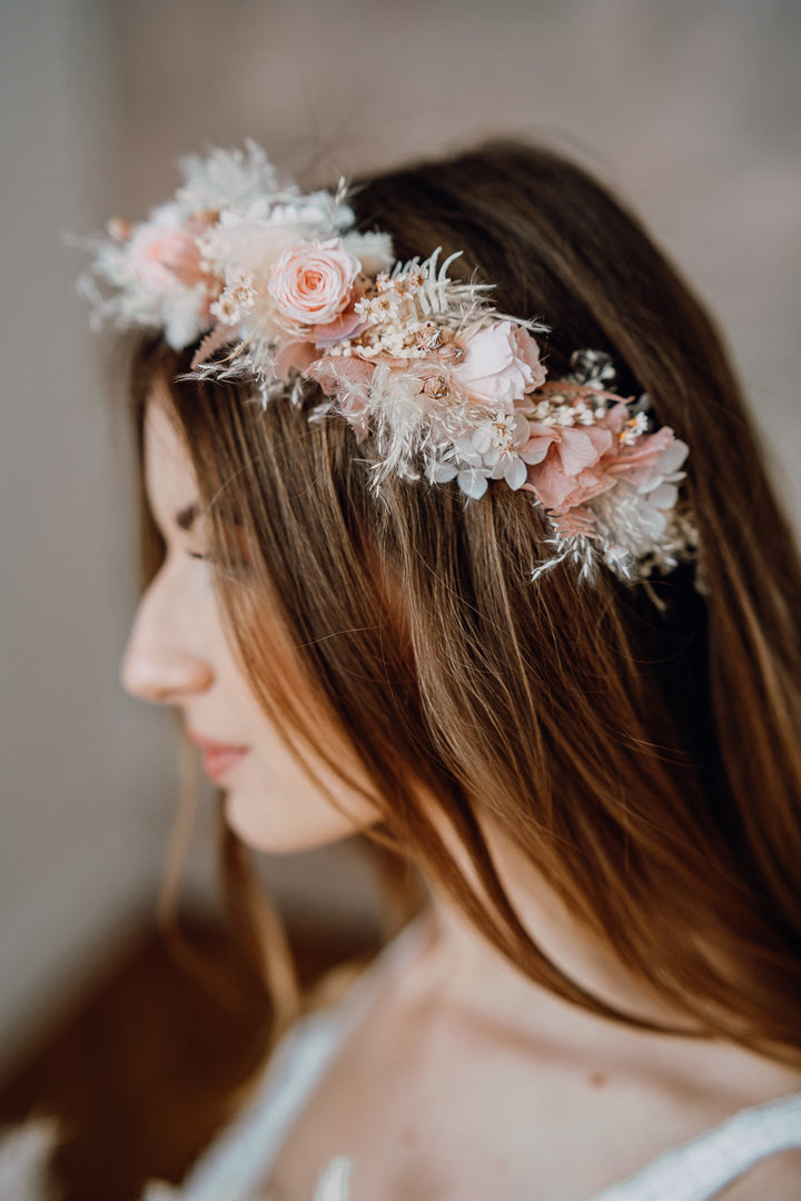 Premium Flower Crown | Dusty Rosé & Blush