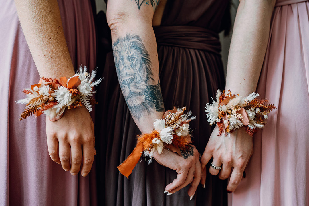 Flower bracelet | Terracotta & Beige