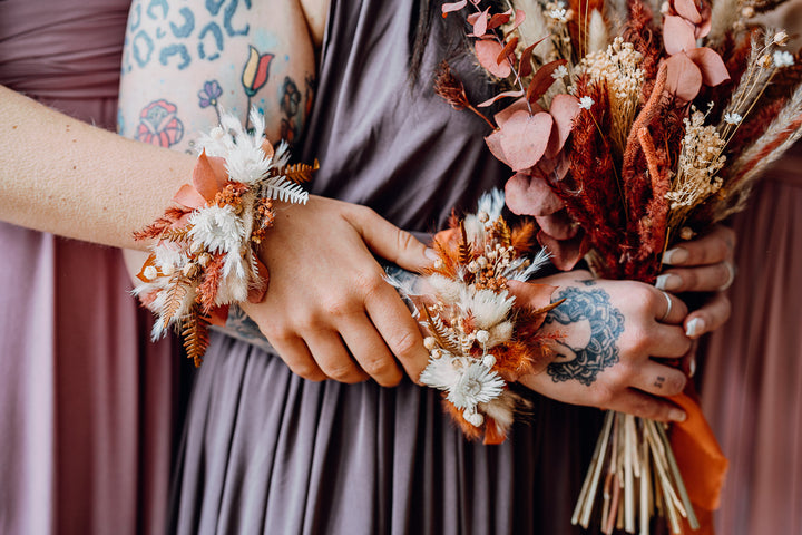 Flower bracelet | Terracotta & Beige