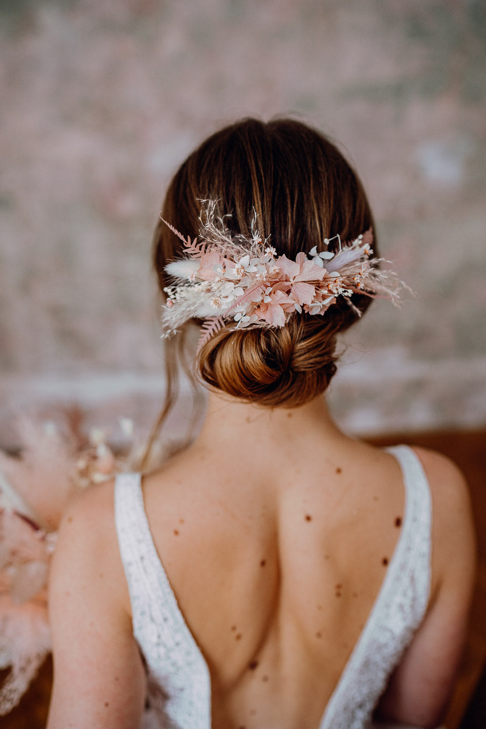 Headpiece on a hair comb | Dusty Rosé & Blush