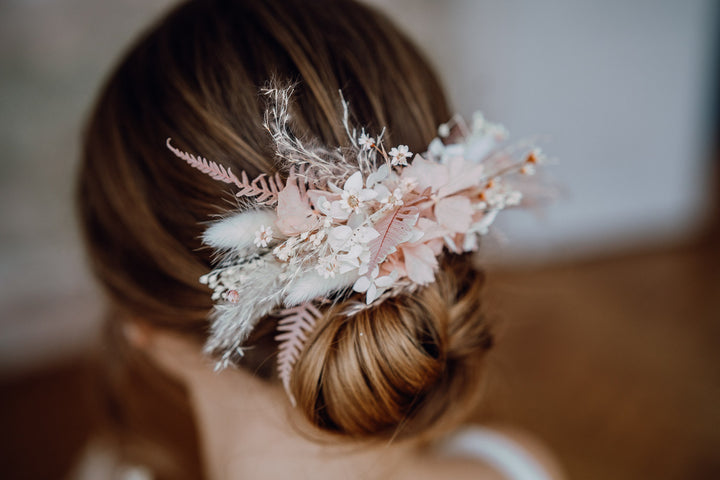 Headpiece on a hair comb | Dusty Rosé & Blush