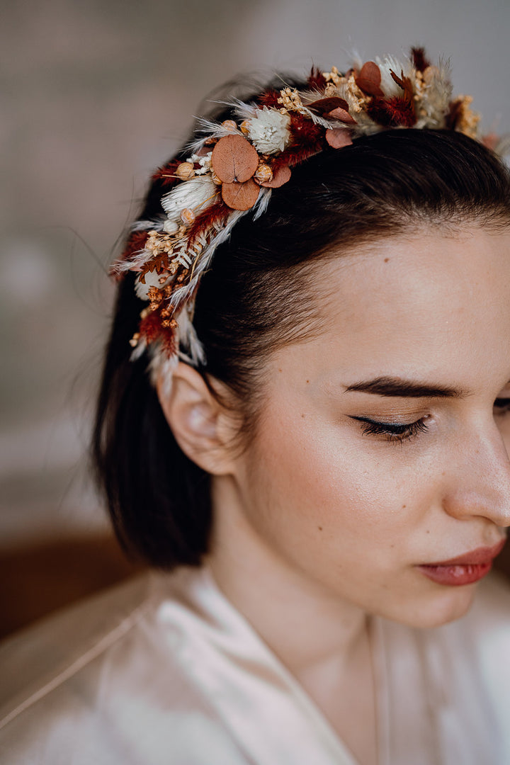 Small Flower Crown | Terracotta & Beige