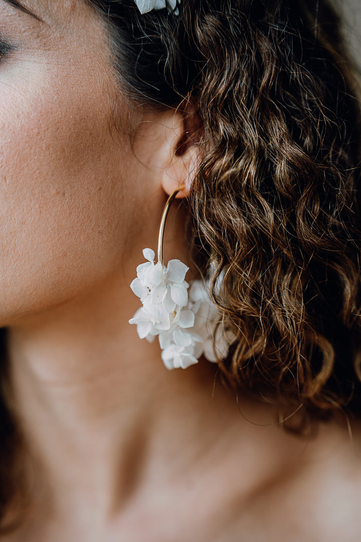 Floral Earrings | Elegant White & Ivory