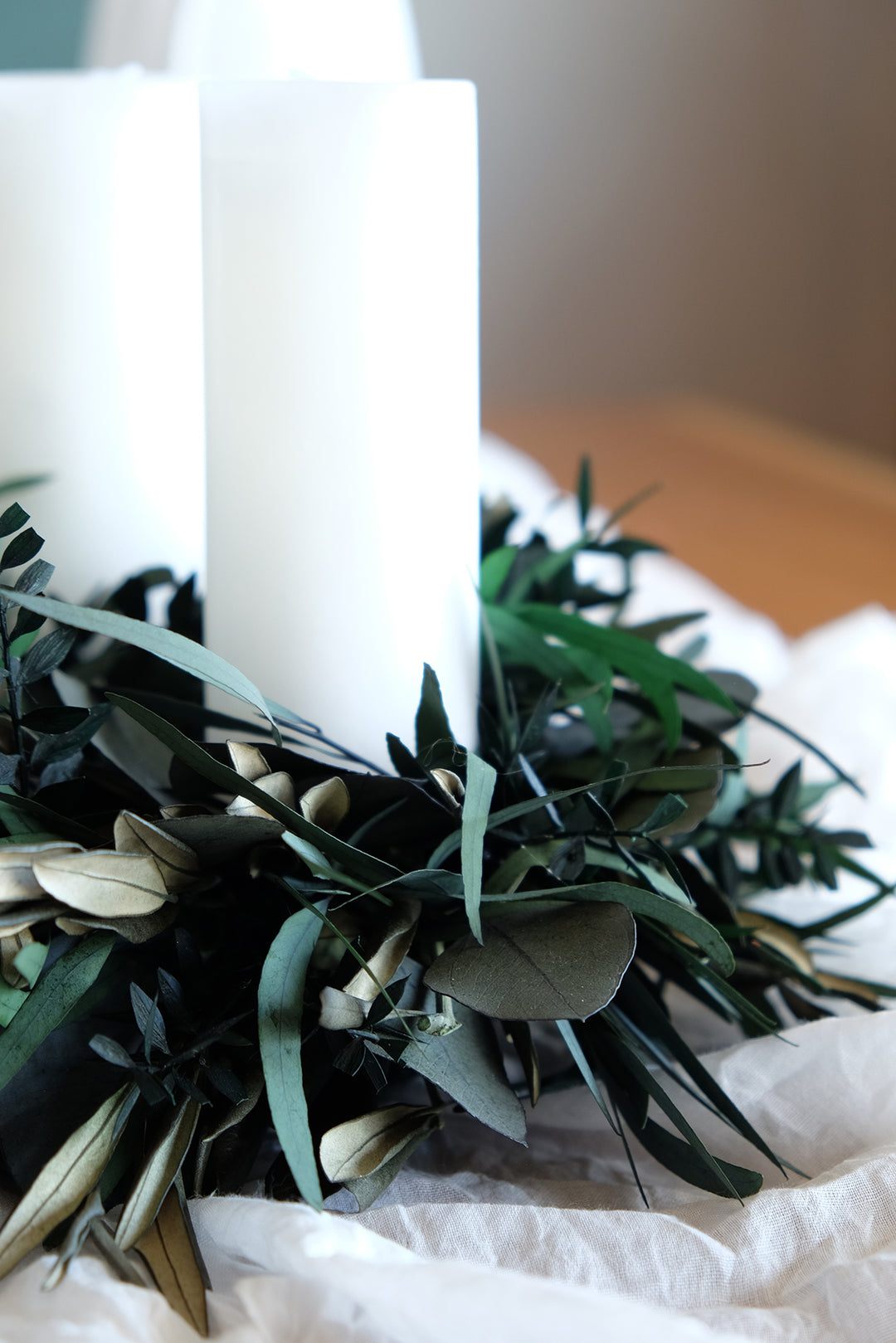 Advent & Christmas Wreath | Dark "Loki" Green & White