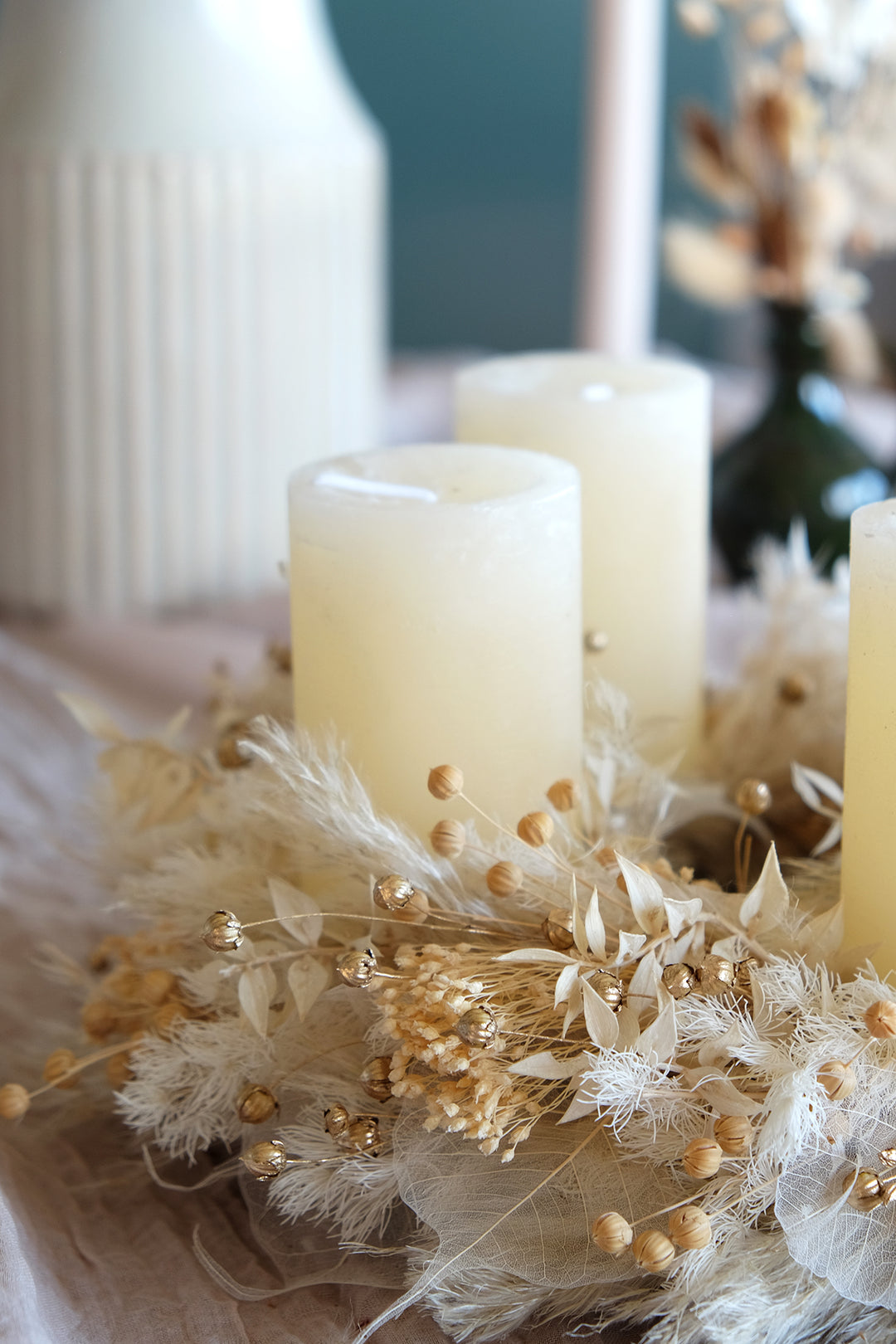 Advent & Christmas Wreath | Natural White, Ivory & Beige