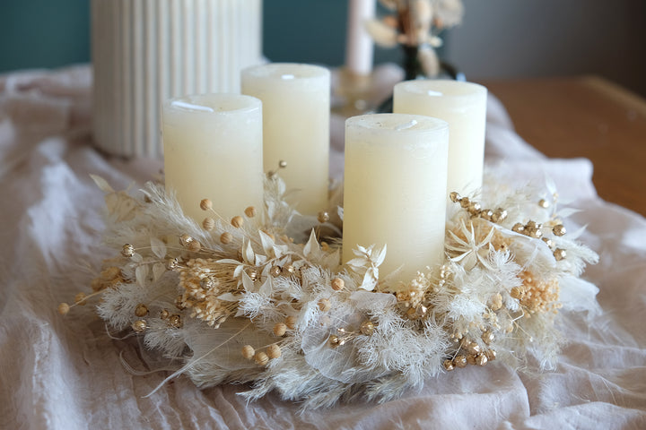 Advent & Christmas Wreath | Natural White, Ivory & Beige