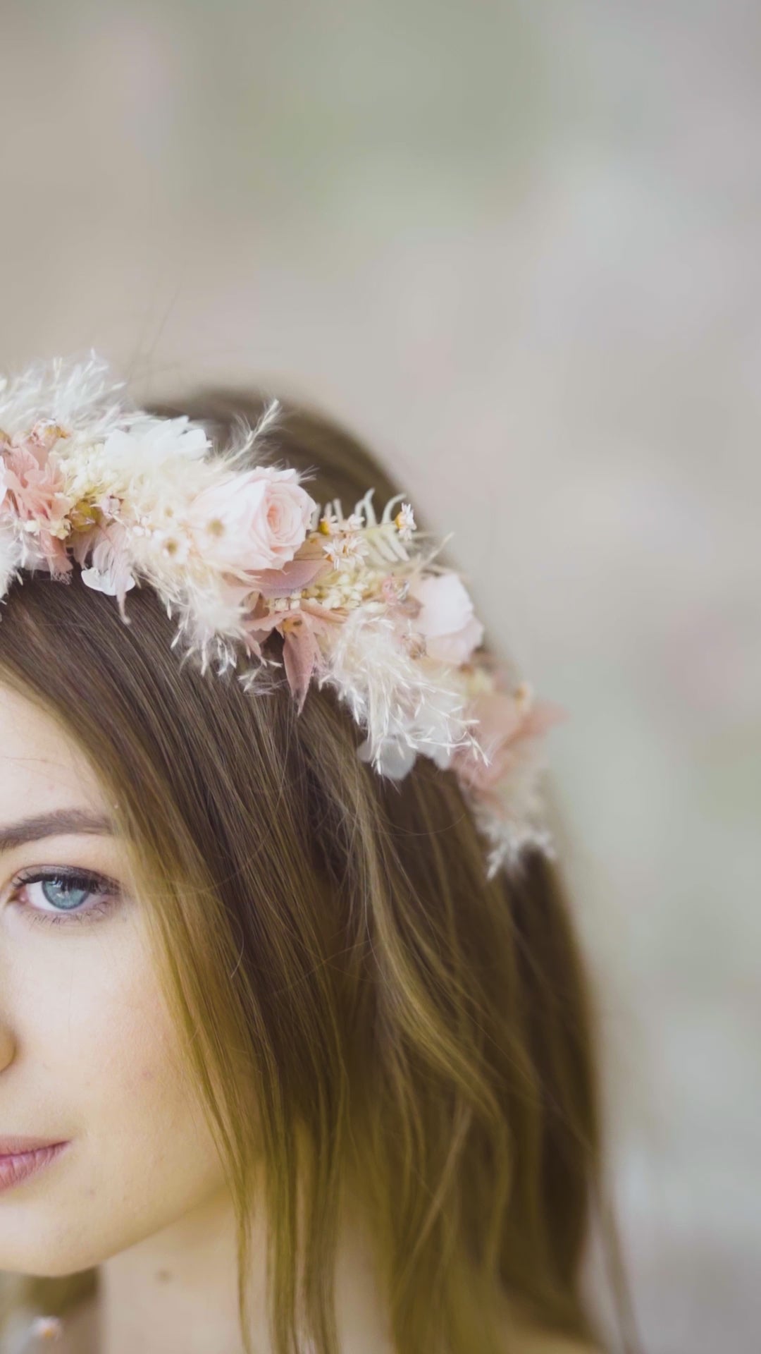 Premium Flower Crown | Dusty Rosé & Blush